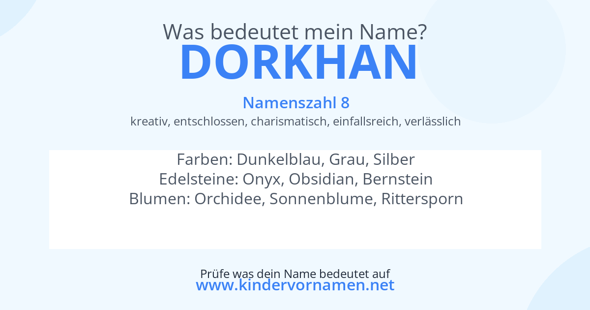 Was bedeutet der Name Dorkhan?