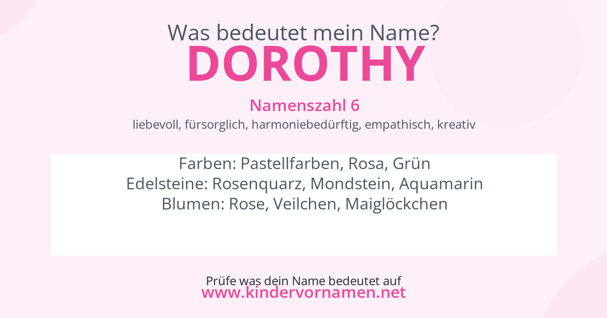 Was bedeutet der Name Dorothy?