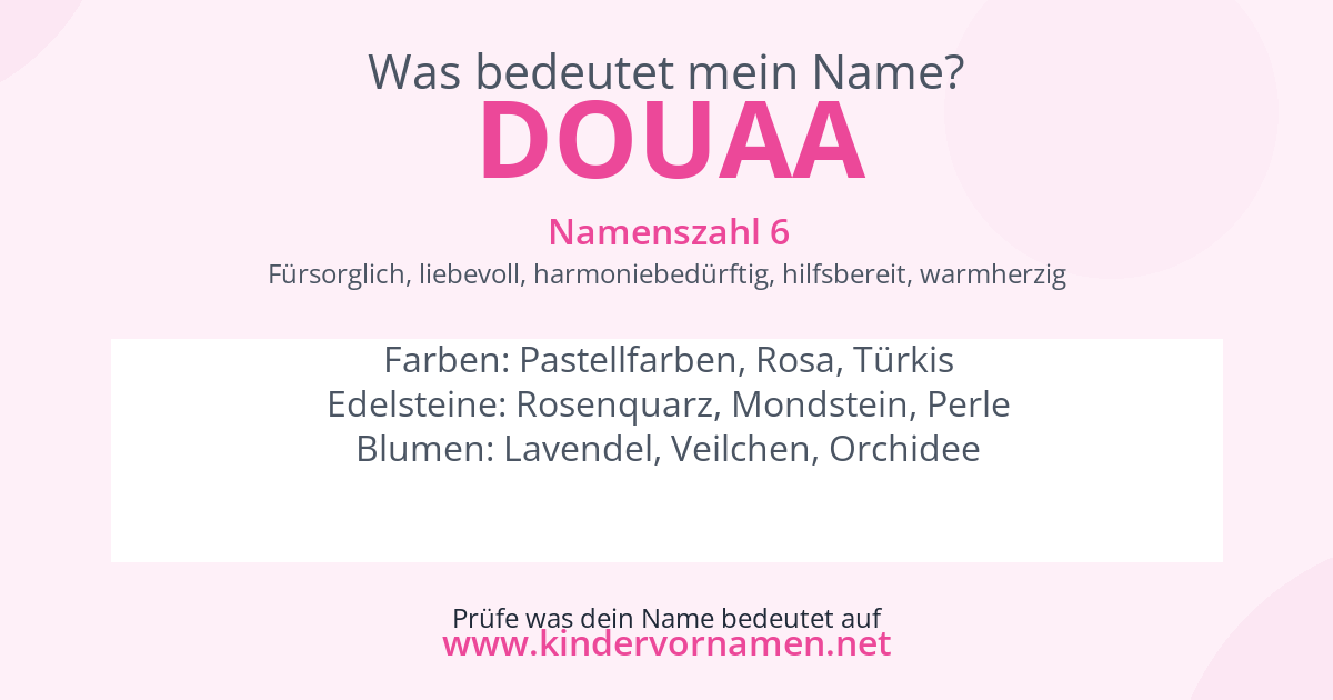 Was bedeutet der Name Douaa?