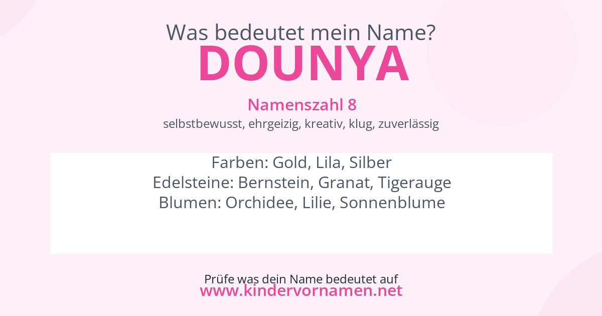 Was bedeutet der Name Dounya?