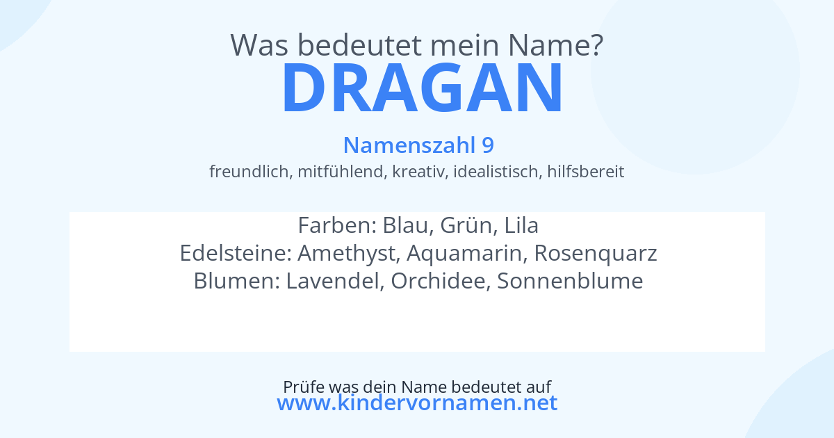 Was bedeutet der Name Dragan?