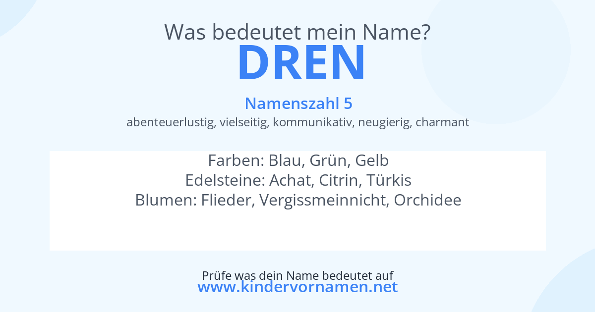 Was bedeutet der Name Dren?