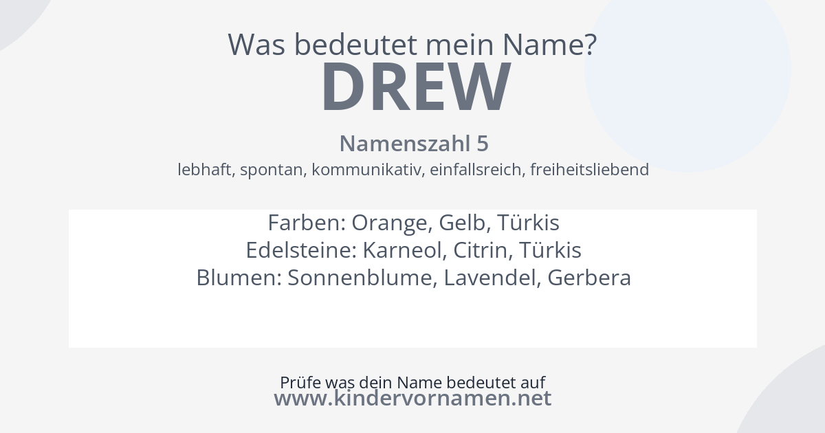 Was bedeutet der Name Drew?