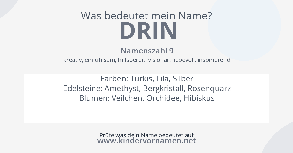 Was bedeutet der Name Drin?