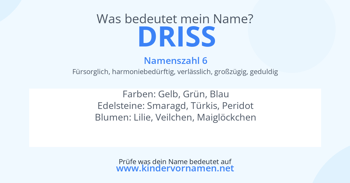 Was bedeutet der Name Driss?