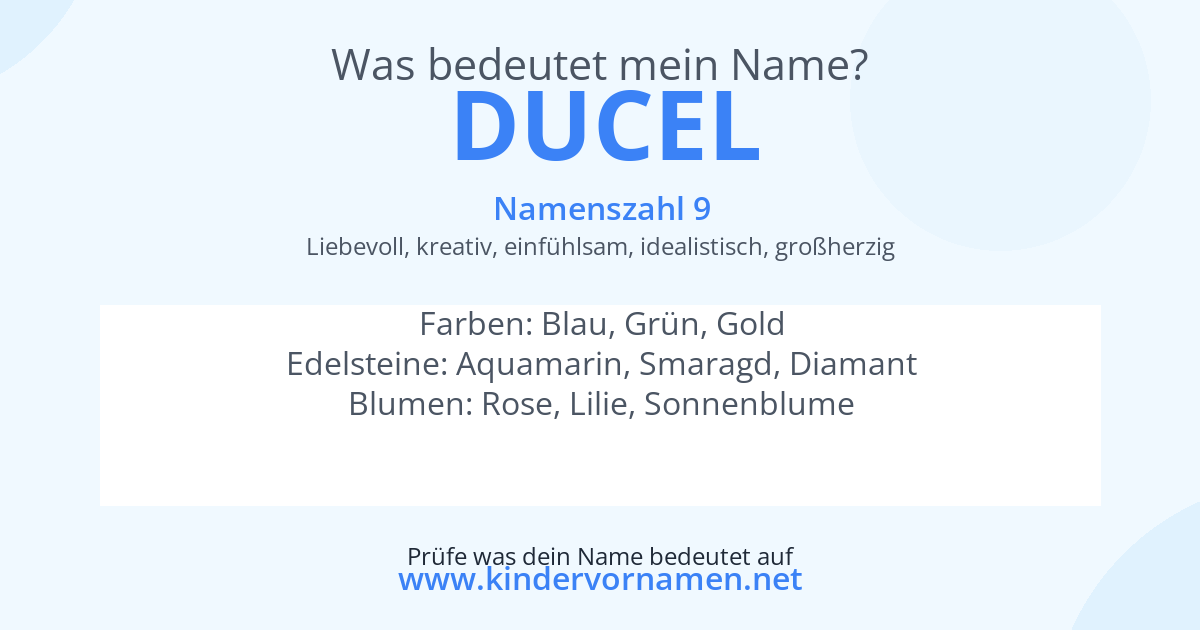 Was bedeutet der Name Ducel?