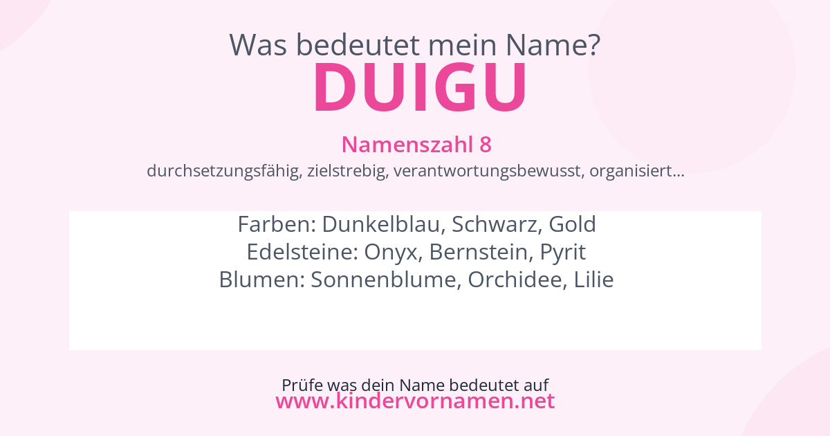 Was bedeutet der Name Duigu?