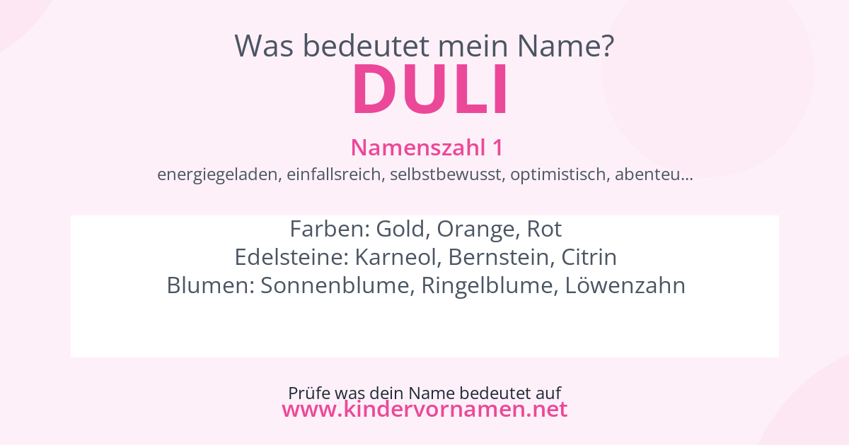Was bedeutet der Name Duli?