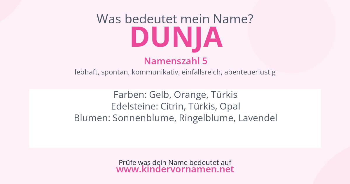 Was bedeutet der Name Dunja?