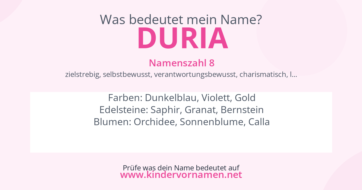 Was bedeutet der Name Duria?