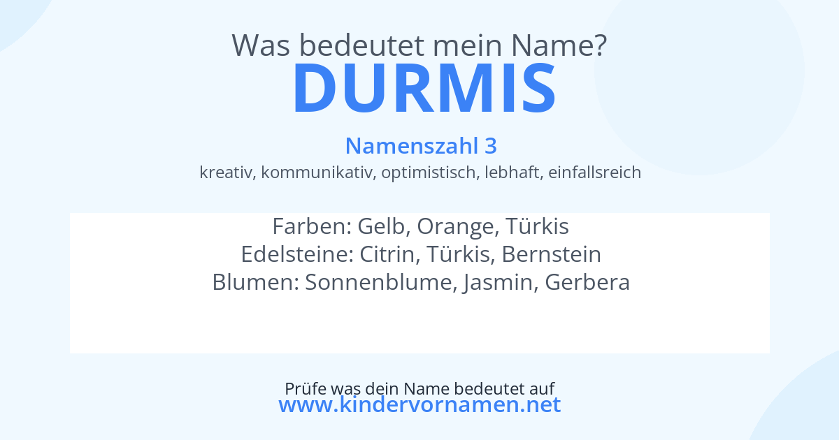 Was bedeutet der Name Durmis?