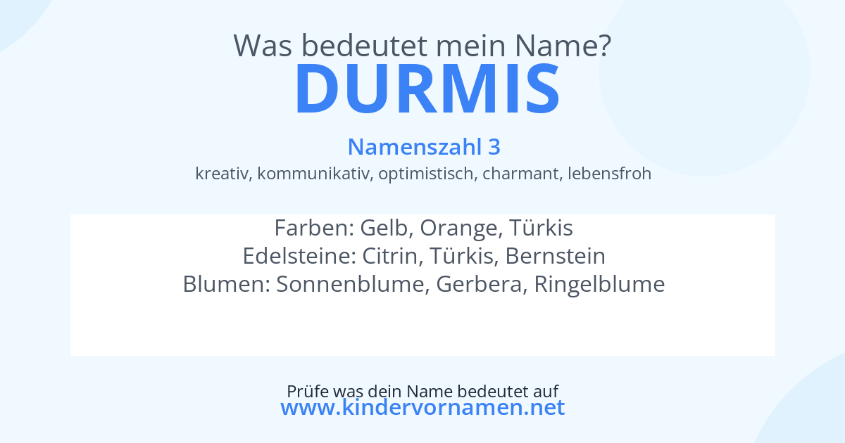 Was bedeutet der Name Durmis?