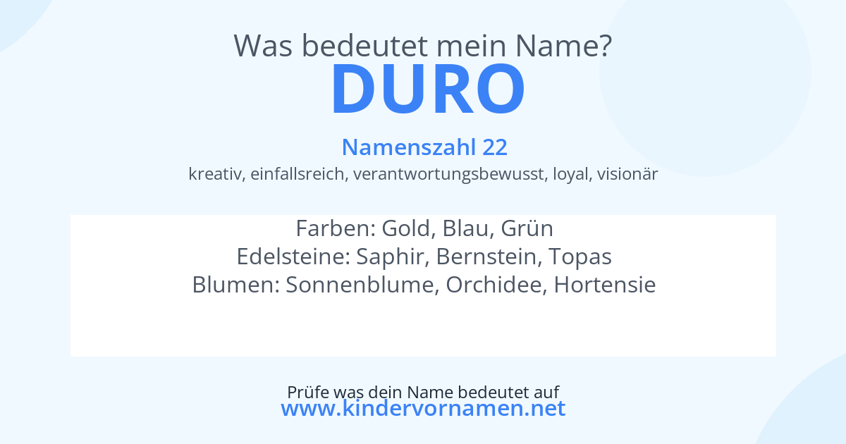 Was bedeutet der Name Duro?