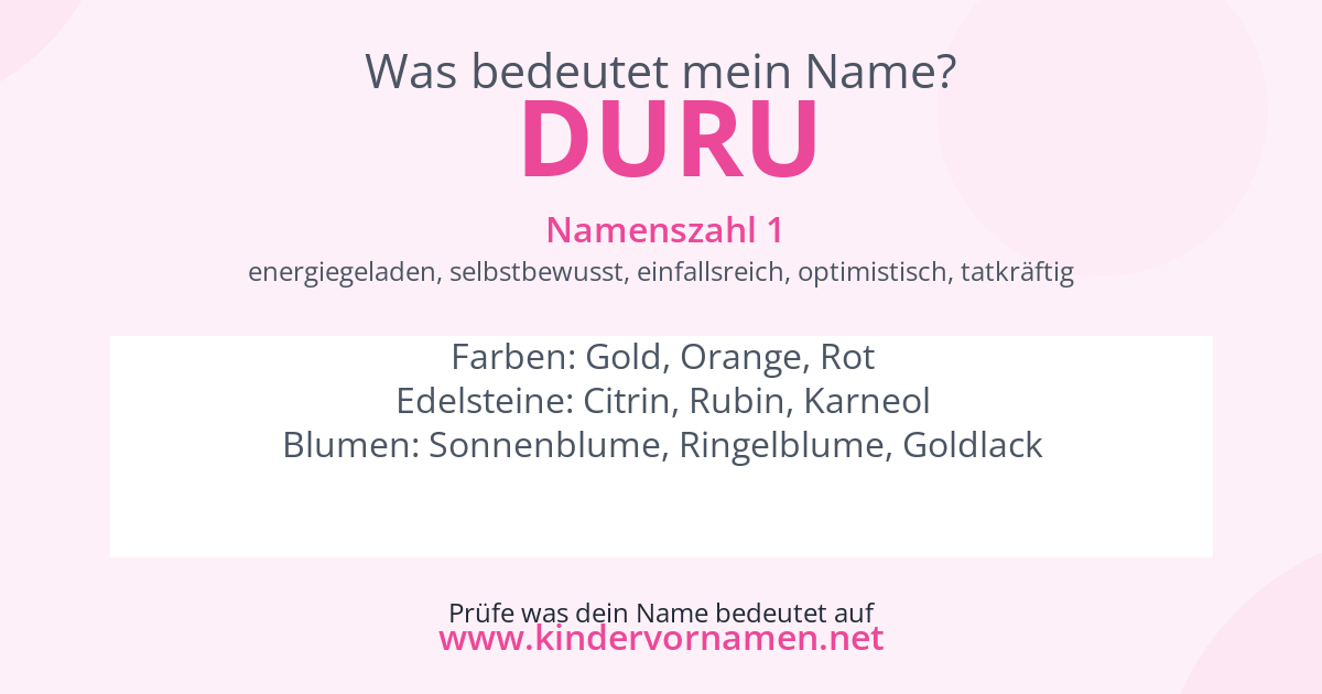 Was bedeutet der Name Duru?