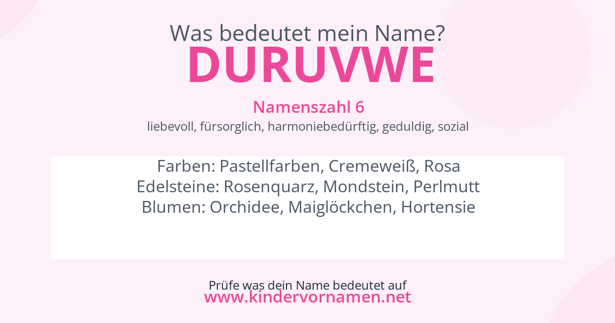 Was bedeutet der Name Duruvwe?