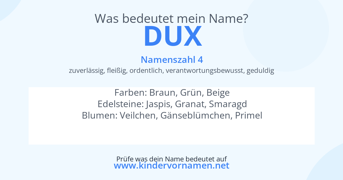 Was bedeutet der Name Dux?