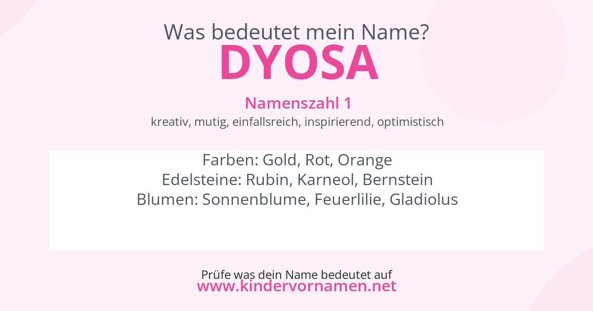 Was bedeutet der Name Dyosa?