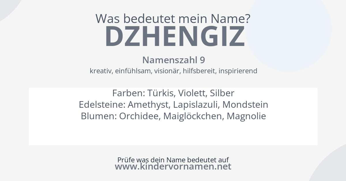 Was bedeutet der Name Dzhengiz?