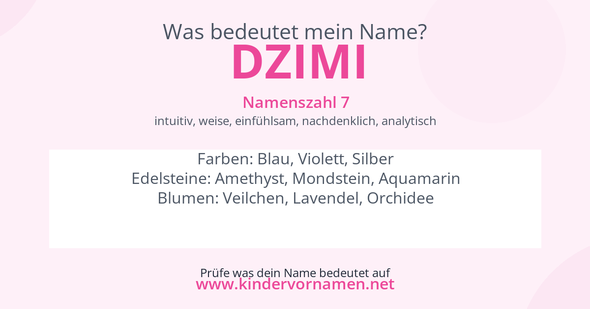 Was bedeutet der Name Dzimi?