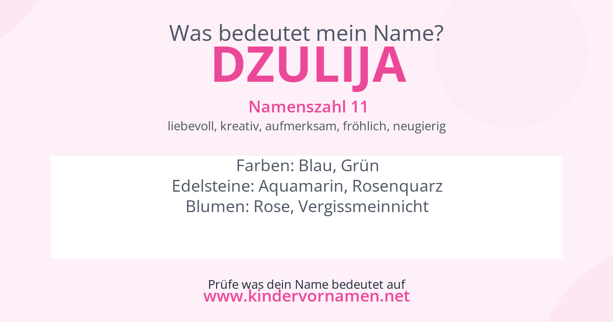 Was bedeutet der Name Dzulija?