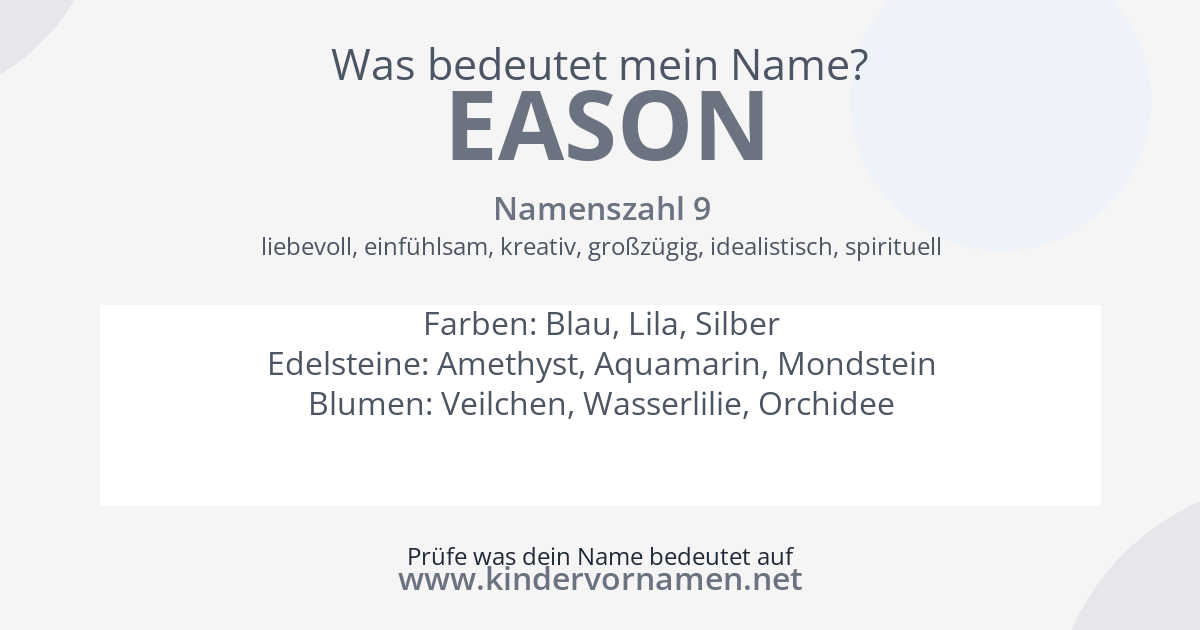 Was bedeutet der Name Eason?