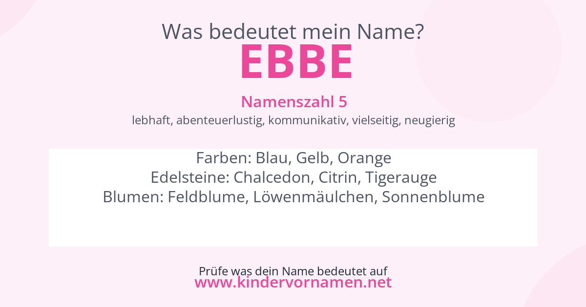 Was bedeutet der Name Ebbe?