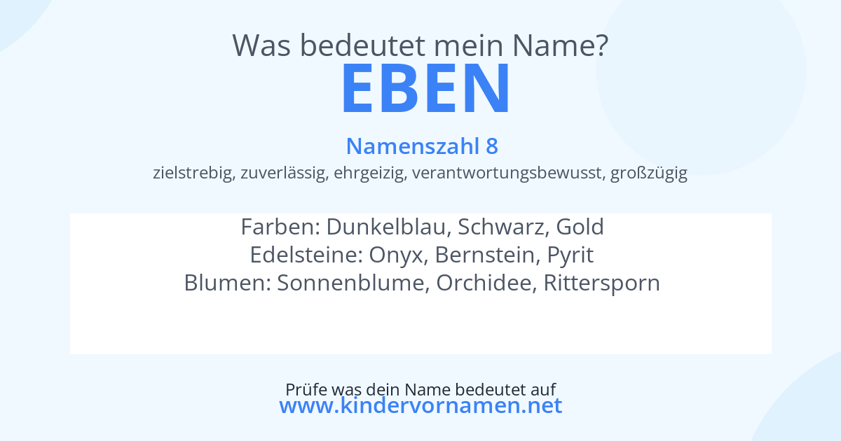 Was bedeutet der Name Eben?
