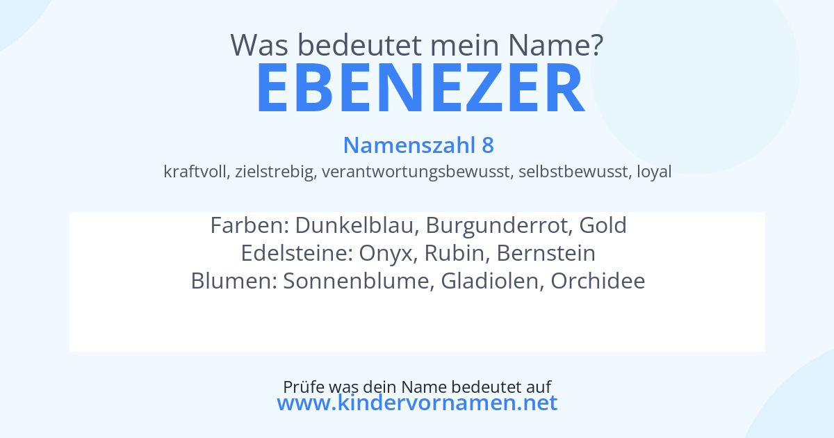 Was bedeutet der Name Ebenezer?
