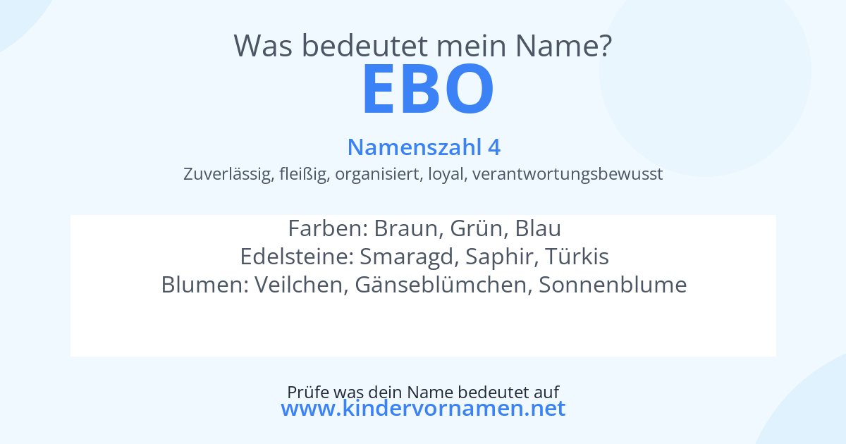 Was bedeutet der Name Ebo?