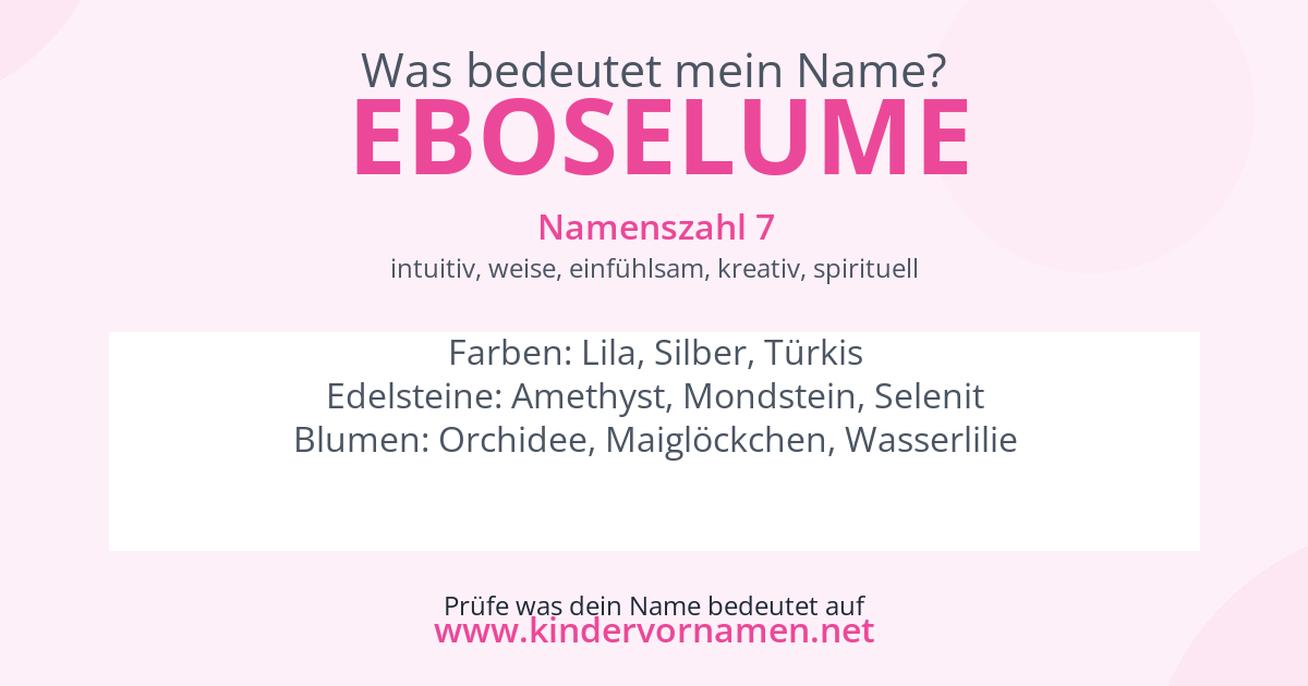 Was bedeutet der Name Eboselume?