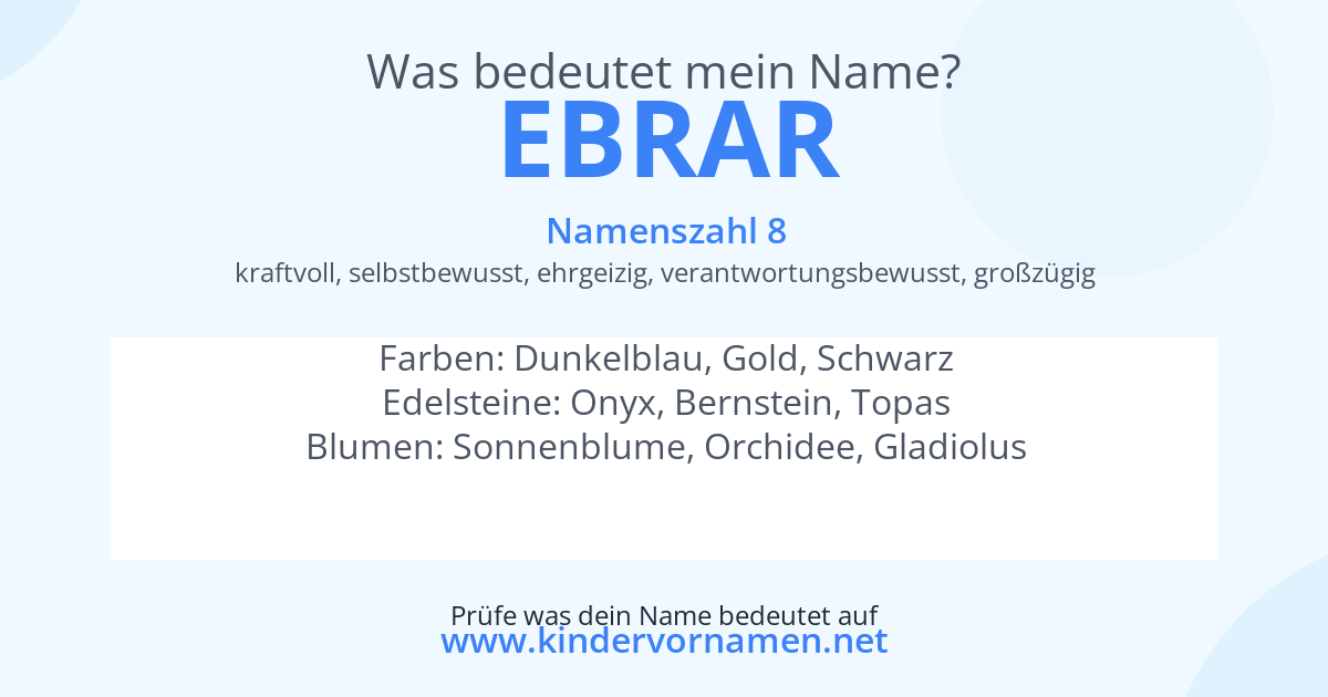 Was bedeutet der Name Ebrar?