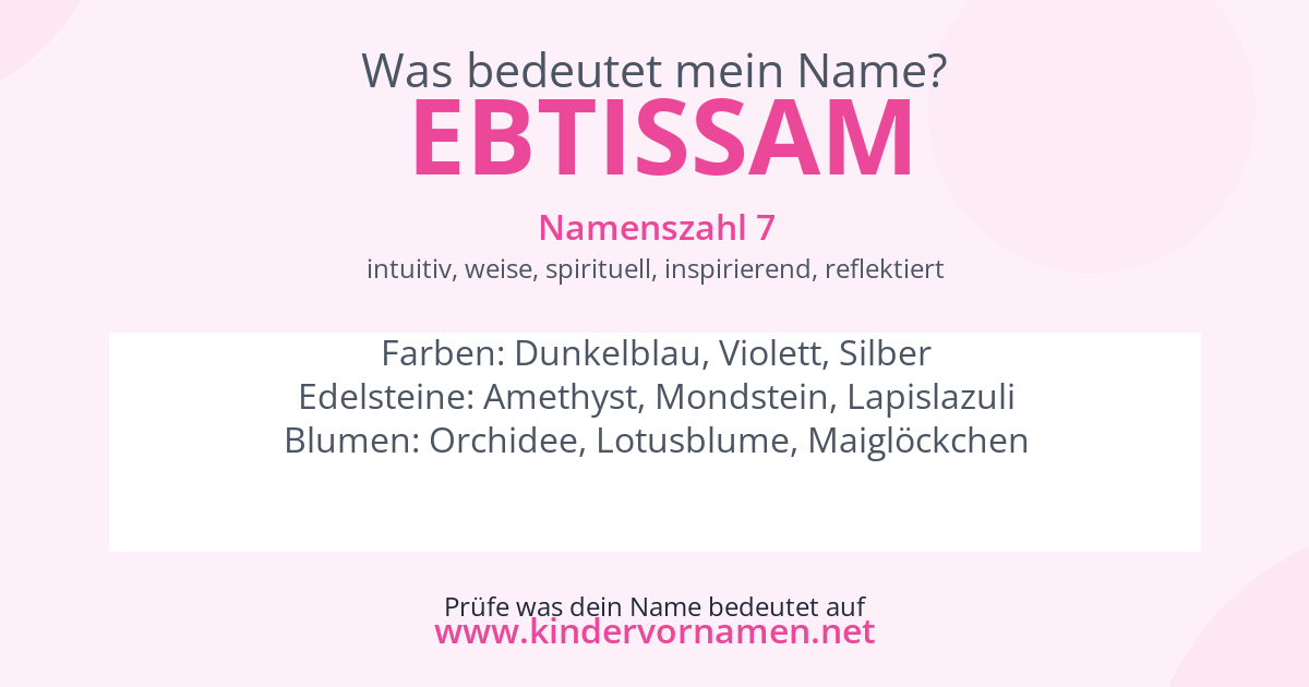 Was bedeutet der Name Ebtissam?