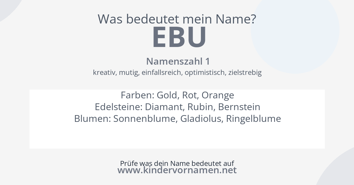 Was bedeutet der Name Ebu?
