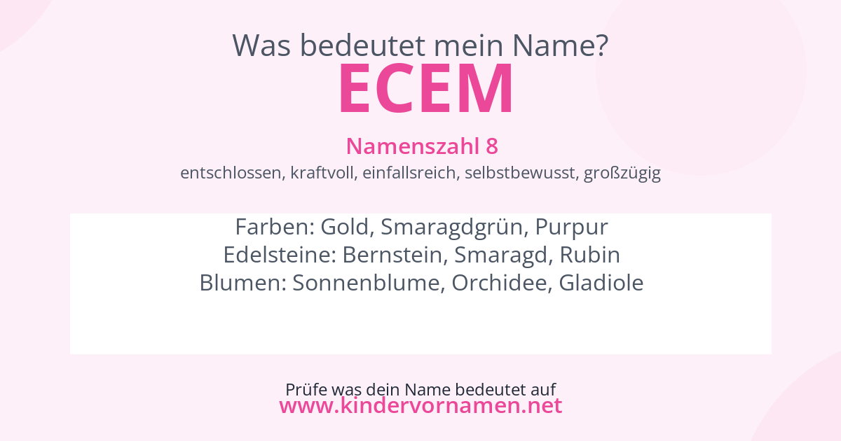 Was bedeutet der Name Ecem?