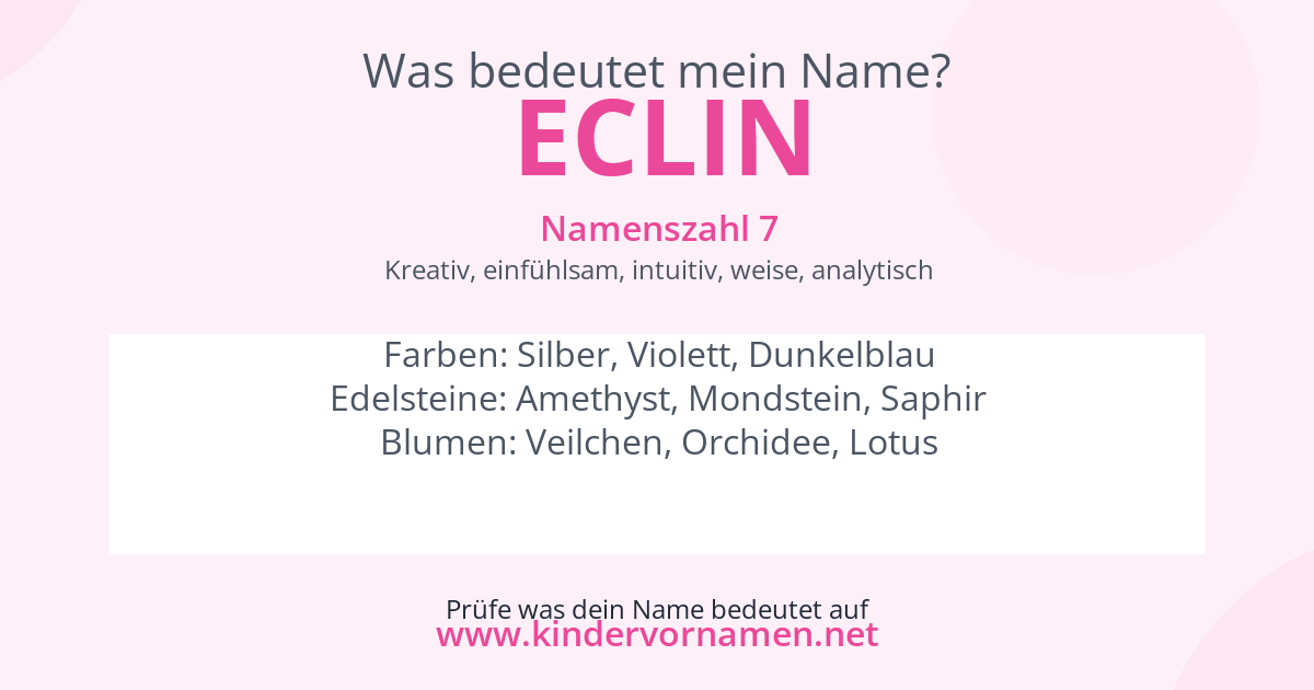 Was bedeutet der Name Eclin?
