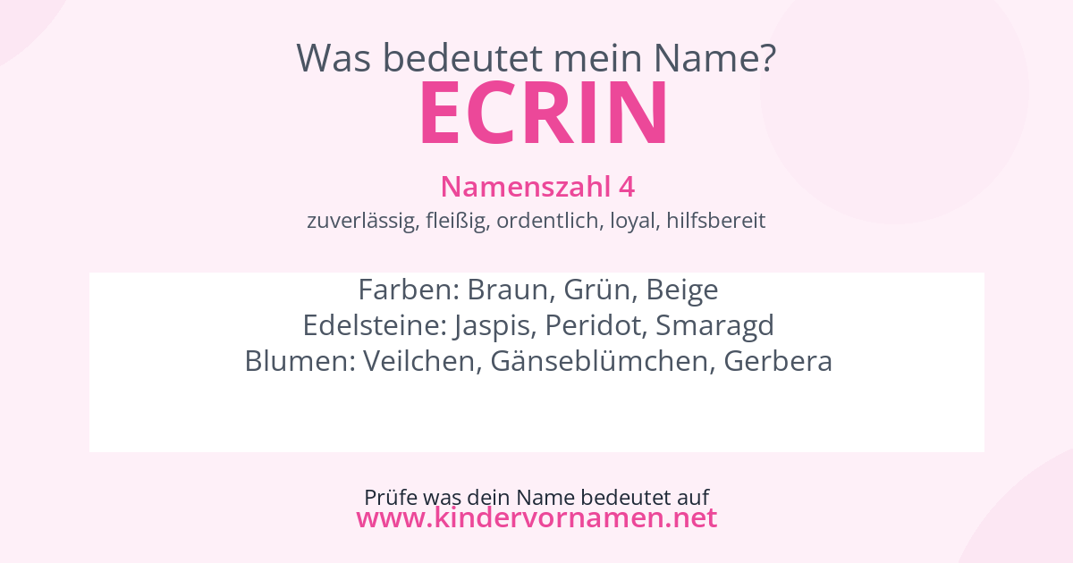 Was bedeutet der Name Ecrin?