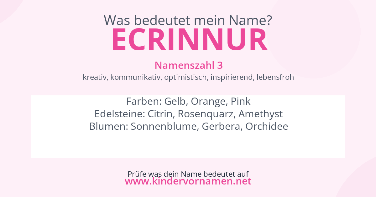 Was bedeutet der Name Ecrinnur?