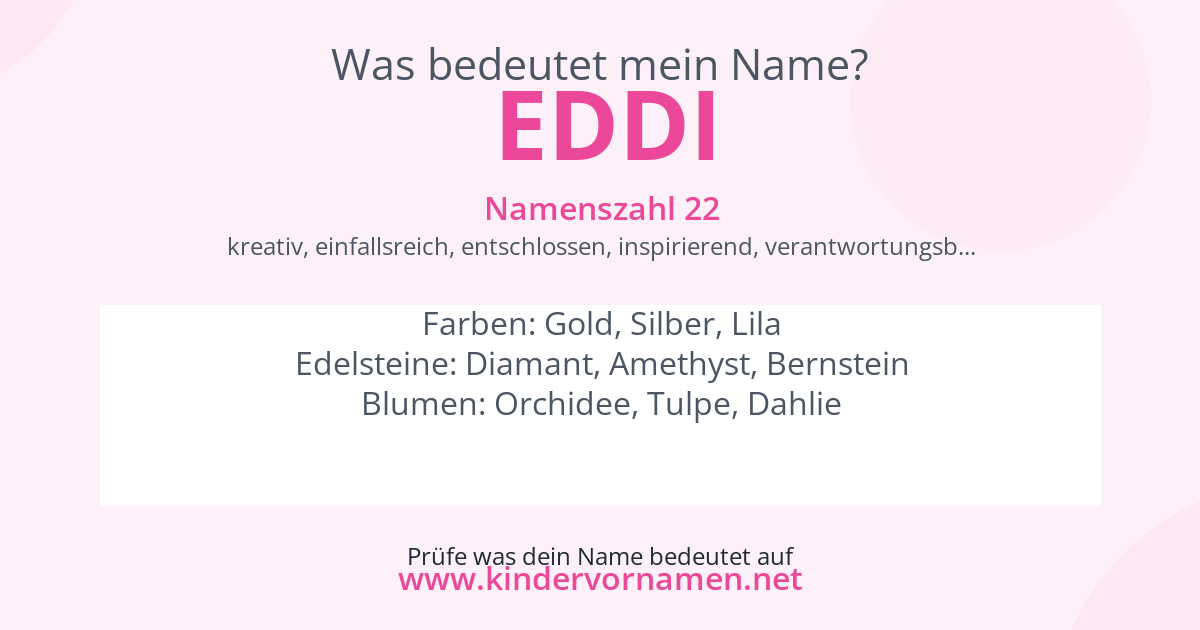 Was bedeutet der Name Eddi?
