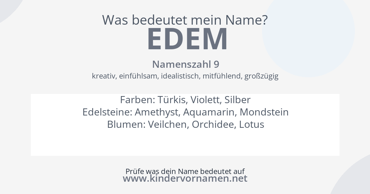 Was bedeutet der Name Edem?
