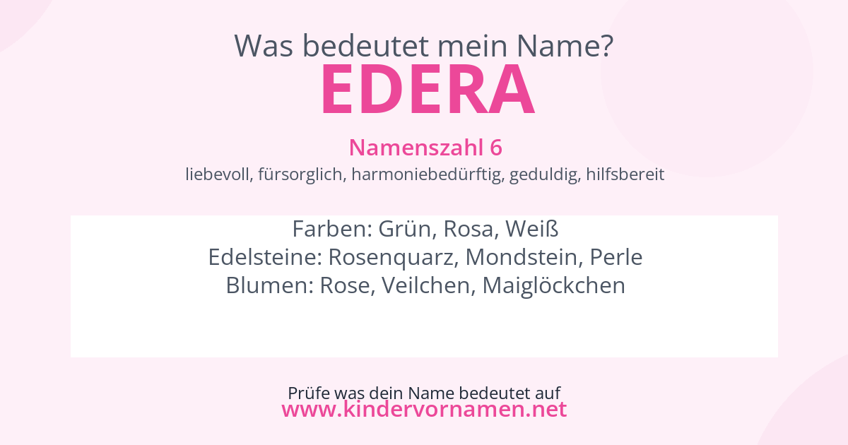 Was bedeutet der Name Edera?