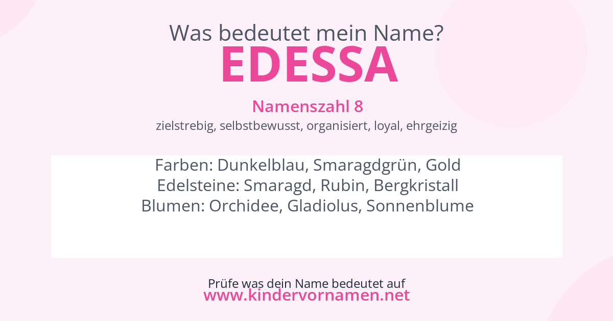 Was bedeutet der Name Edessa?