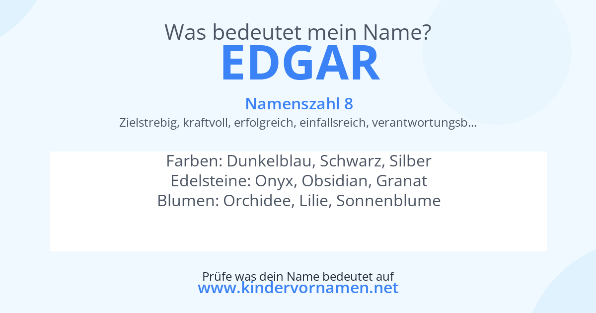 Was bedeutet der Name Edgar?