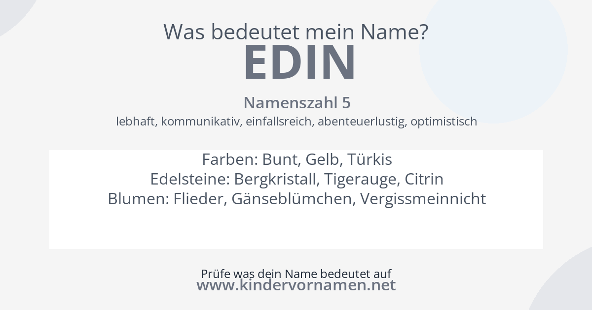 Was bedeutet der Name Edin?