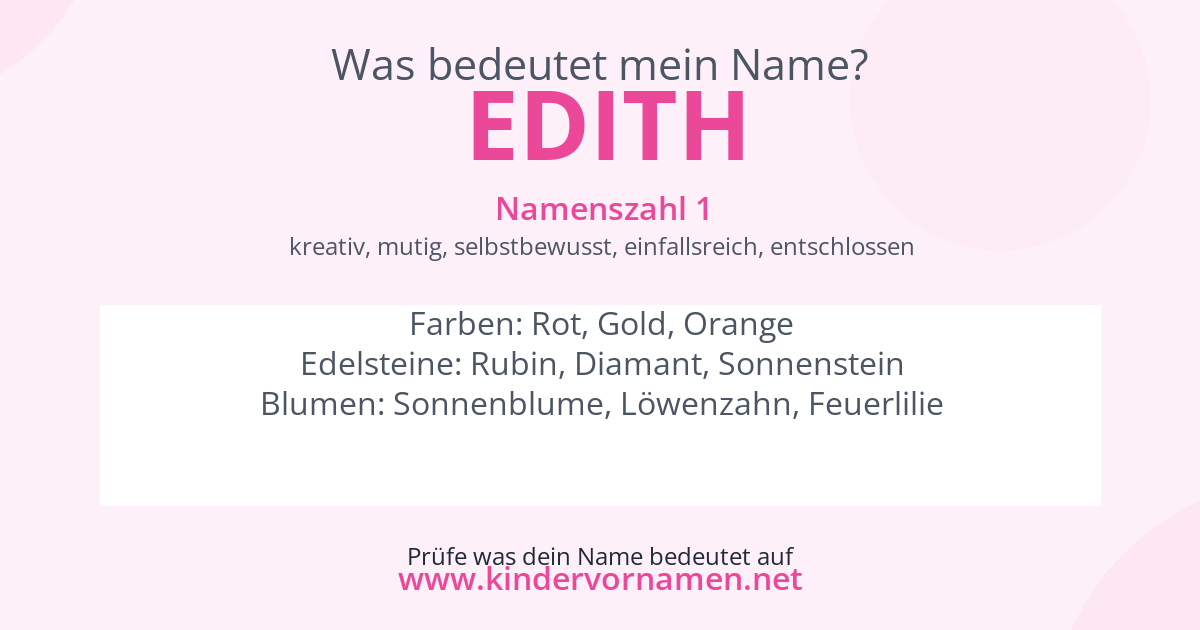 Was bedeutet der Name Edith?