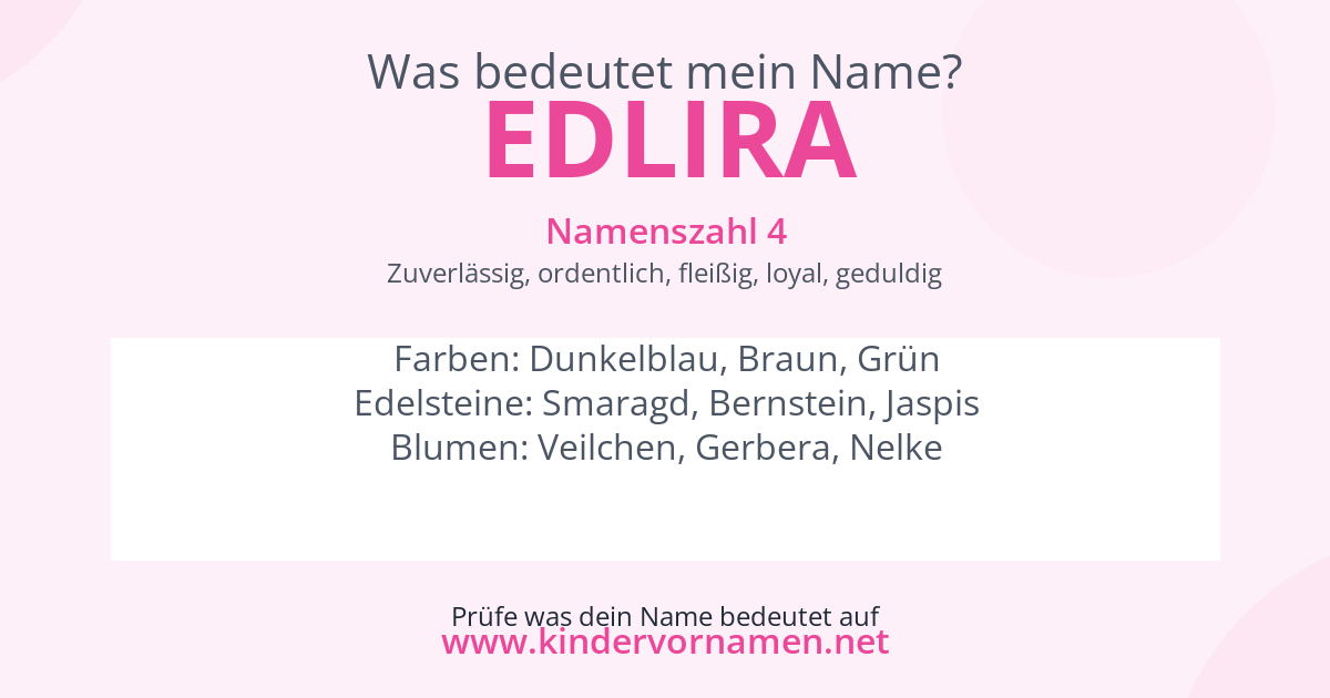 Was bedeutet der Name Edlira?