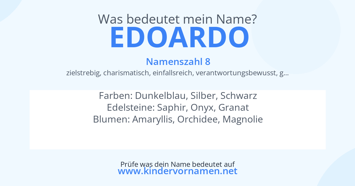 Was bedeutet der Name Edoardo?