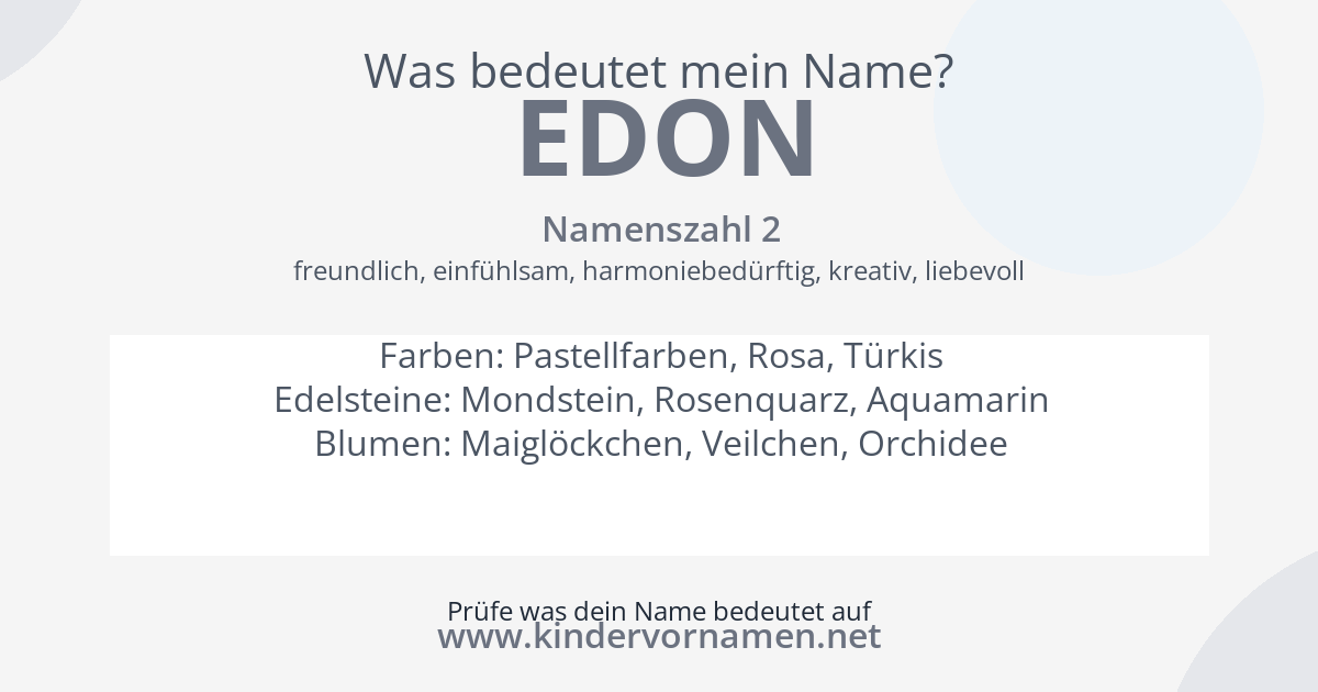 Was bedeutet der Name Edon?