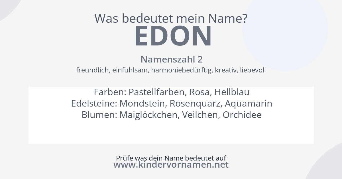 Was bedeutet der Name Edon?