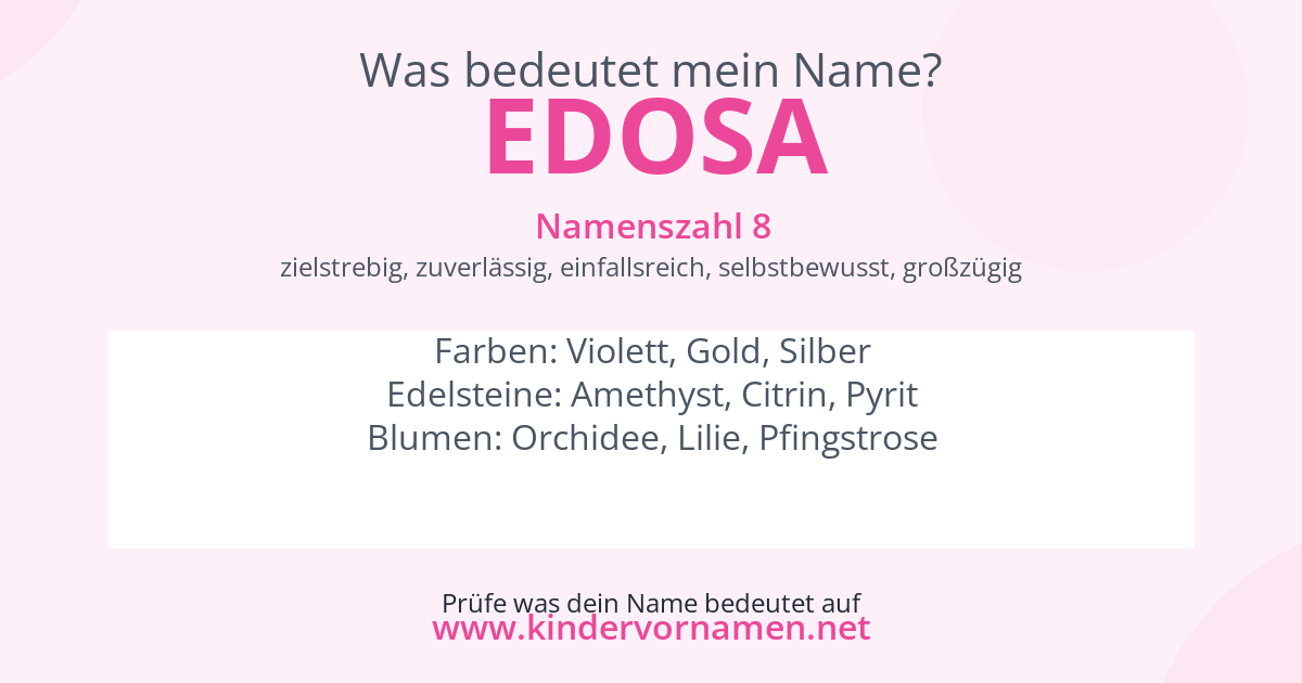 Was bedeutet der Name Edosa?