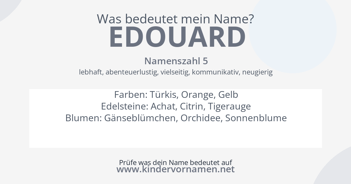 Was bedeutet der Name Edouard?